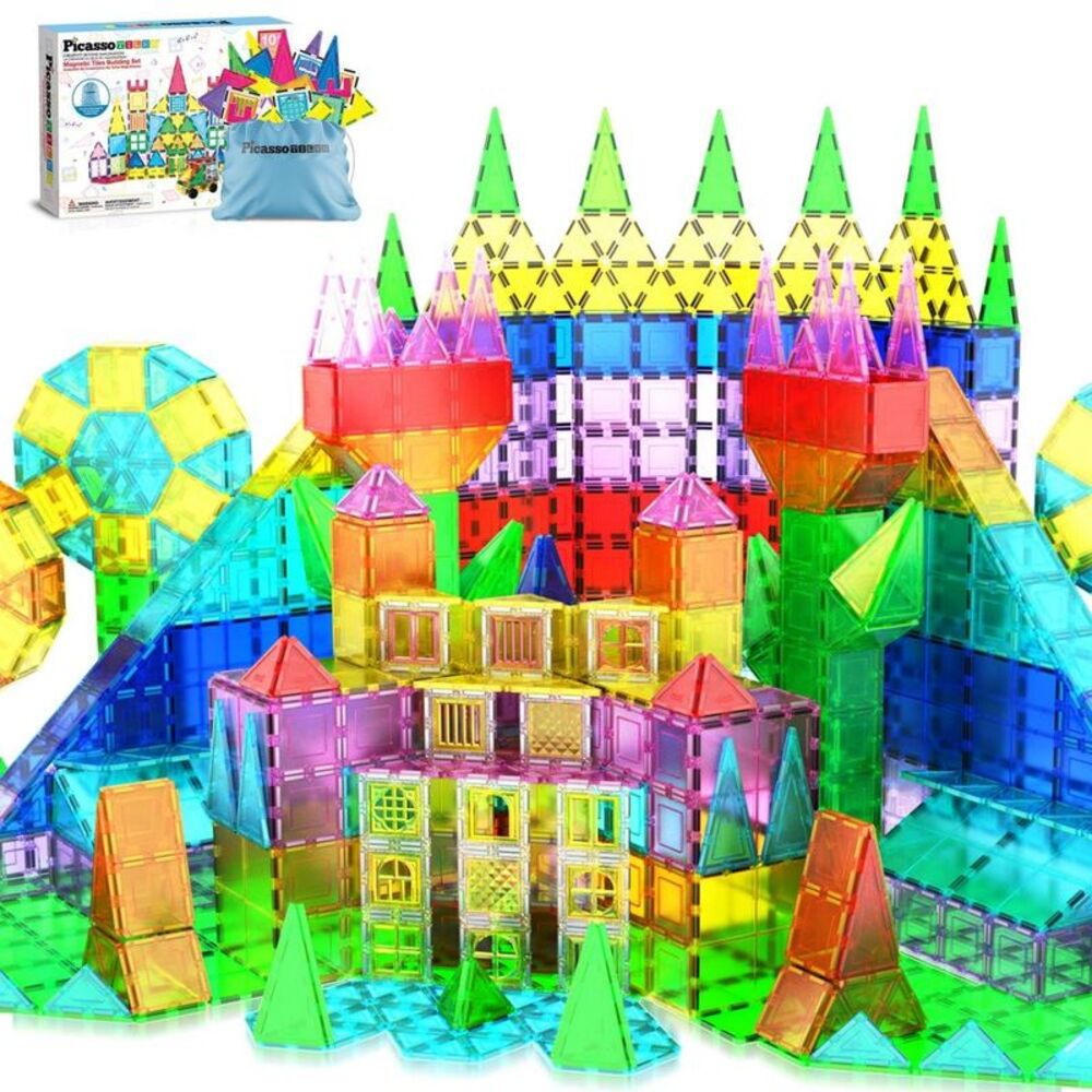 Picasso Tiles - PICASSO-TILES Magnetic Tiles for Kids with Tote Ba Green